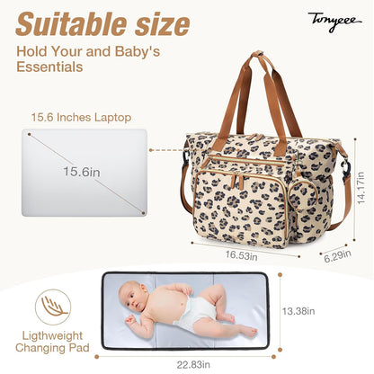 Diaper Bag Tote, Large Baby Hospital Bag for Labor Delivery Mom