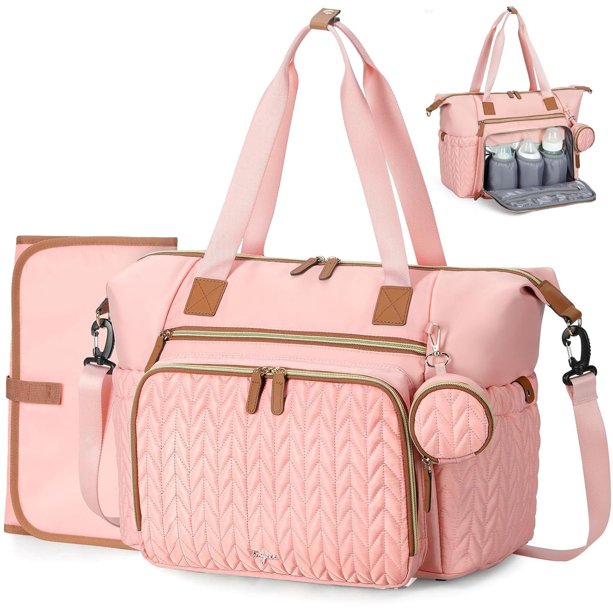 Diaper Bag Tote, Large Baby Hospital Bag for Labor Delivery Mom