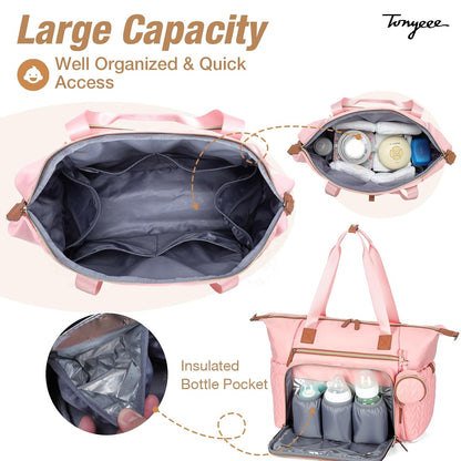 Diaper Bag Tote, Large Baby Hospital Bag for Labor Delivery Mom