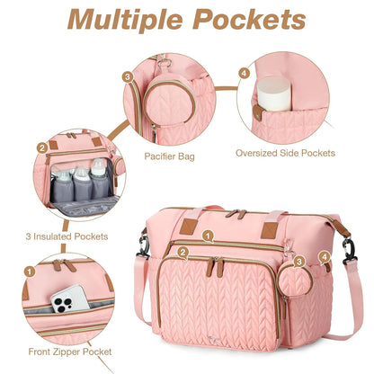 Diaper Bag Tote, Large Baby Hospital Bag for Labor Delivery Mom