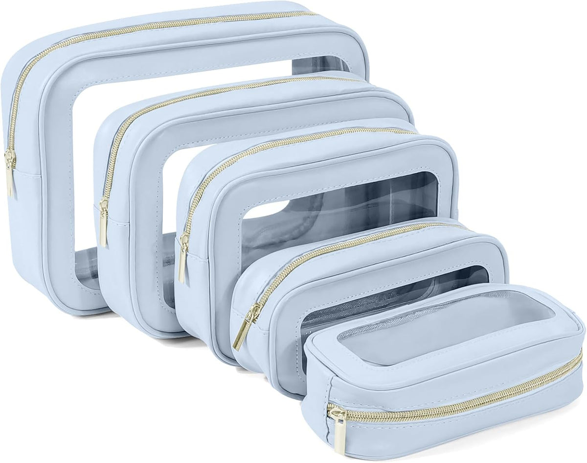 Diaper Bag Organizer Pouch Set, TSA Approved Toiletry Bag，Clear Waterproof TPU Makeup Bag Set Travel Organizer Bags for Women and Kids