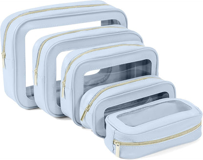 Diaper Bag Organizer Pouch Set, TSA Approved Toiletry Bag，Clear Waterproof TPU Makeup Bag Set Travel Organizer Bags for Women and Kids