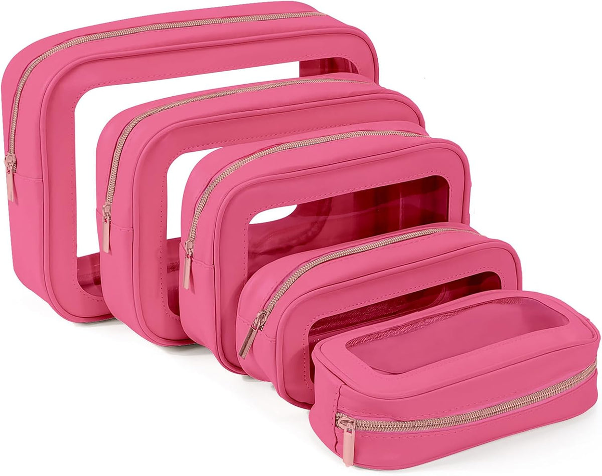 Diaper Bag Organizer Pouch Set, TSA Approved Toiletry Bag，Clear Waterproof TPU Makeup Bag Set Travel Organizer Bags for Women and Kids
