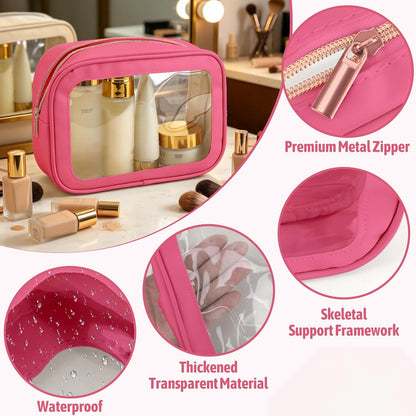 Diaper Bag Organizer Pouch Set, TSA Approved Toiletry Bag，Clear Waterproof TPU Makeup Bag Set Travel Organizer Bags for Women and Kids