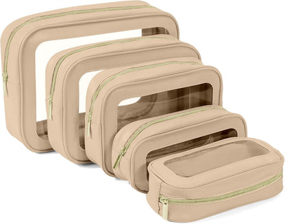 Diaper Bag Organizer Pouch Set, TSA Approved Toiletry Bag，Clear Waterproof TPU Makeup Bag Set Travel Organizer Bags for Women and Kids
