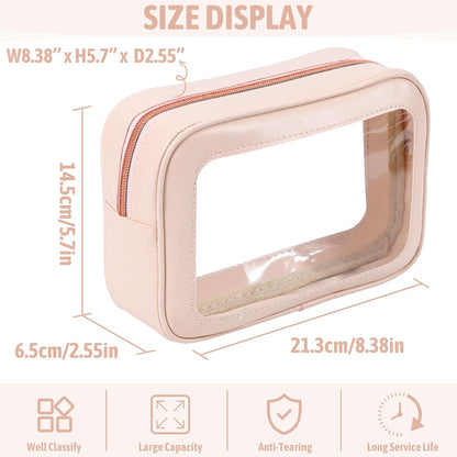 Diaper Bag Organizer Pouch Set, TSA Approved Toiletry Bag，Clear Waterproof TPU Makeup Bag Set Travel Organizer Bags for Women and Kids
