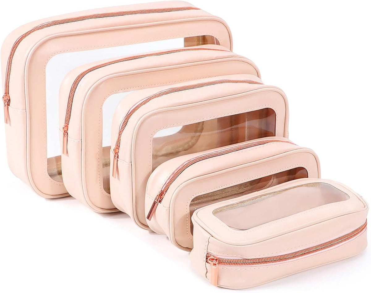 Diaper Bag Organizer Pouch Set, TSA Approved Toiletry Bag，Clear Waterproof TPU Makeup Bag Set Travel Organizer Bags for Women and Kids