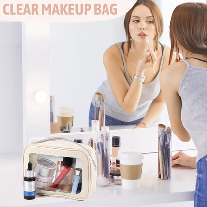 Diaper Bag Organizer Pouch Set, TSA Approved Toiletry Bag，Clear Waterproof TPU Makeup Bag Set Travel Organizer Bags for Women and Kids