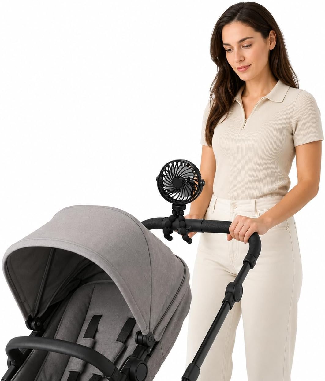 Portable Stroller Fan Clip On Rechargeable Flexible Tripod Fan for Outdoor