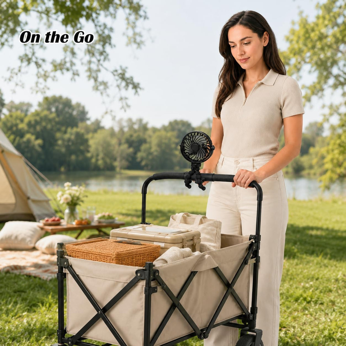 Portable Stroller Fan Clip On Rechargeable Flexible Tripod Fan for Outdoor