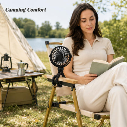 Portable Stroller Fan Clip On Rechargeable Flexible Tripod Fan for Outdoor