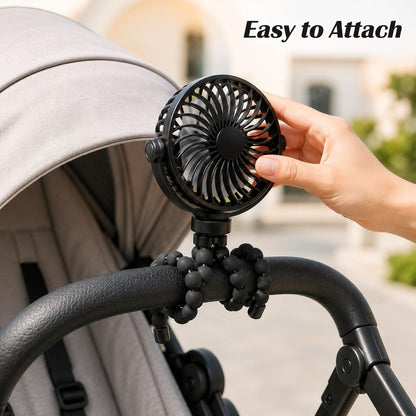 Portable Stroller Fan Clip On Rechargeable Flexible Tripod Fan for Outdoor