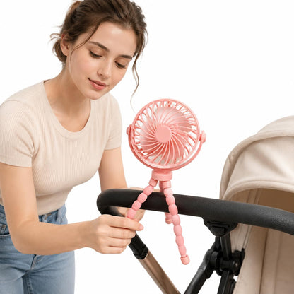 Portable Stroller Fan Clip On Rechargeable Flexible Tripod Fan for Outdoor