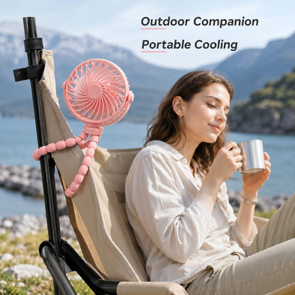 Portable Stroller Fan Clip On Rechargeable Flexible Tripod Fan for Outdoor