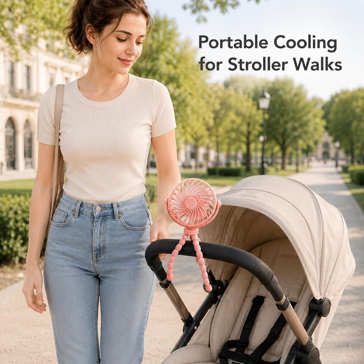 Portable Stroller Fan Clip On Rechargeable Flexible Tripod Fan for Outdoor