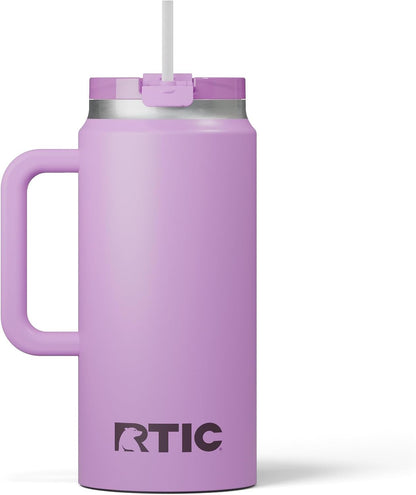 64 oz Ceramic Lined Insulated Road Trip Tumbler, Leak-Resistant Lid, Black