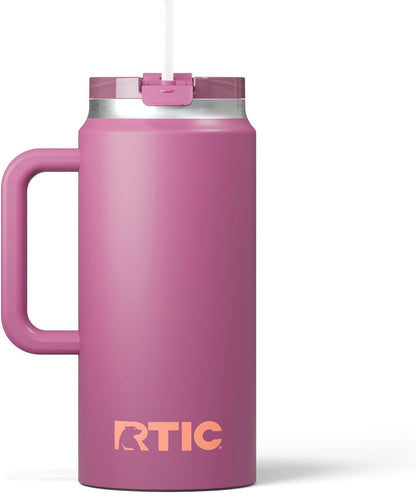 64 oz Ceramic Lined Insulated Road Trip Tumbler, Leak-Resistant Lid, Black