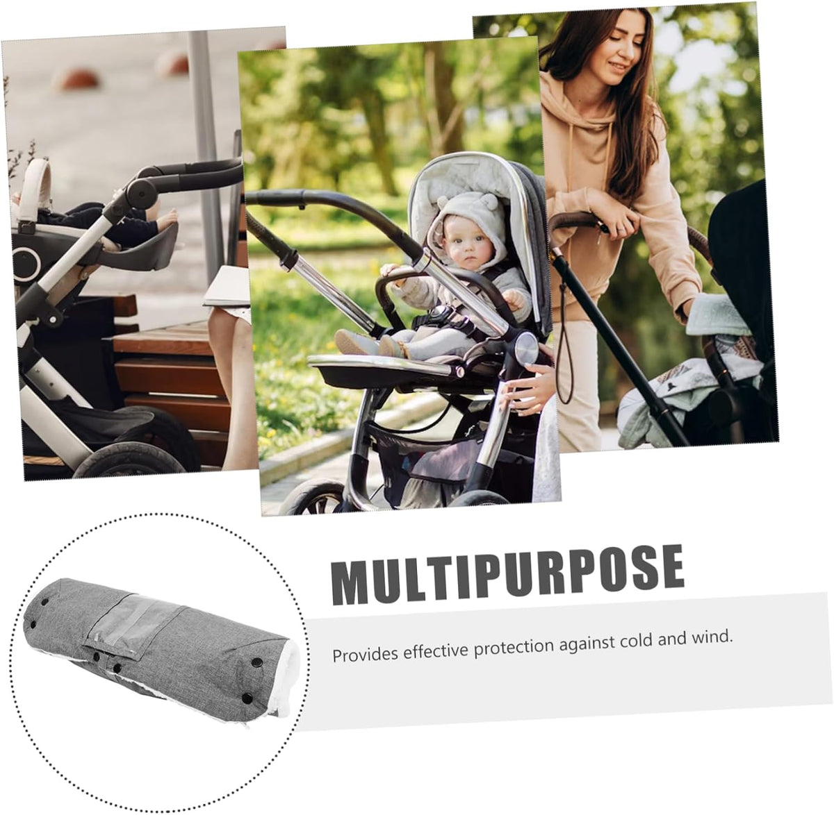 Insulated Stroller Hand Mittens for Windproof and Warm Pushchair Gloves Detachable Design for Easy Attachment Comfortable Material for Cold Weather Use
