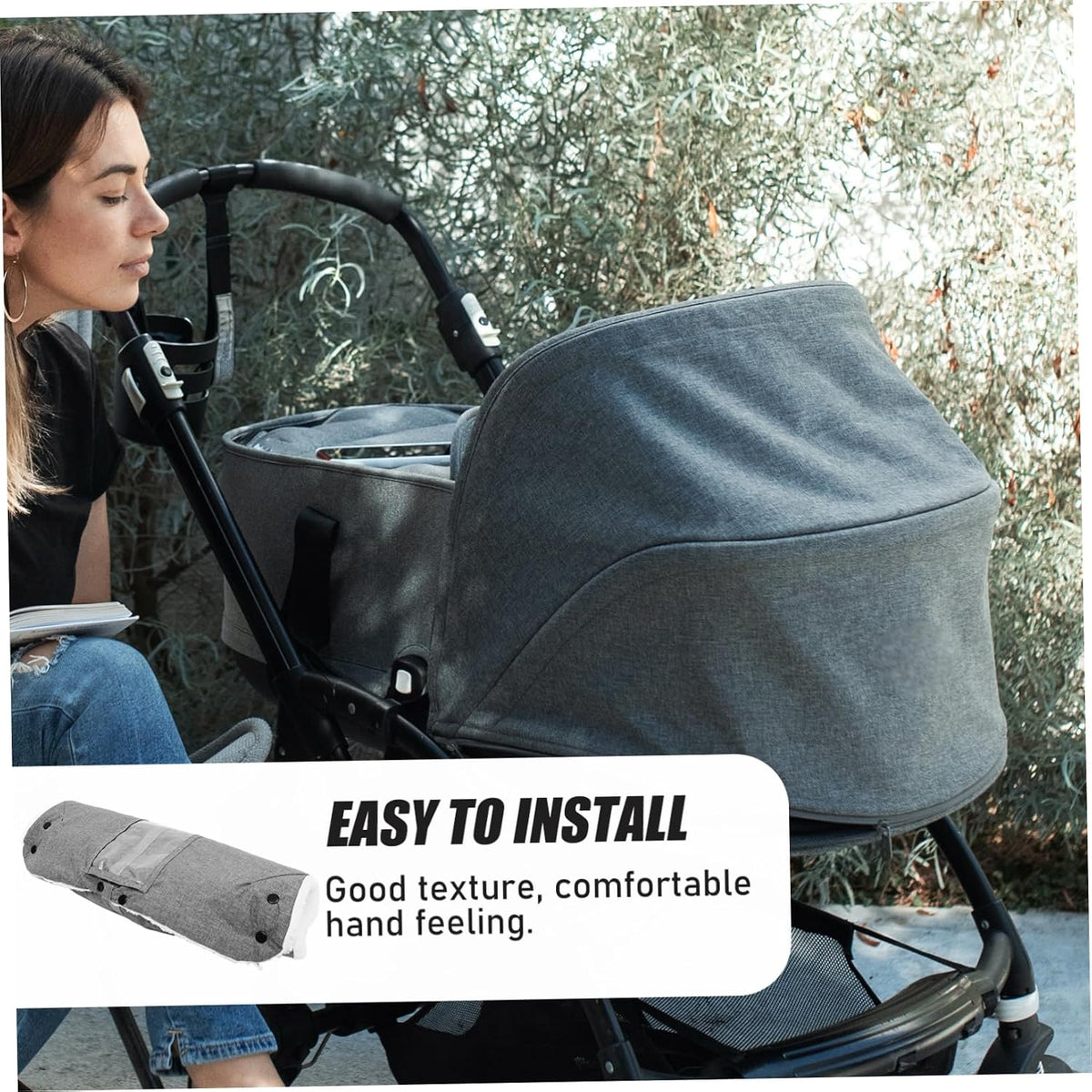 Insulated Stroller Hand Mittens for Windproof and Warm Pushchair Gloves Detachable Design for Easy Attachment Comfortable Material for Cold Weather Use