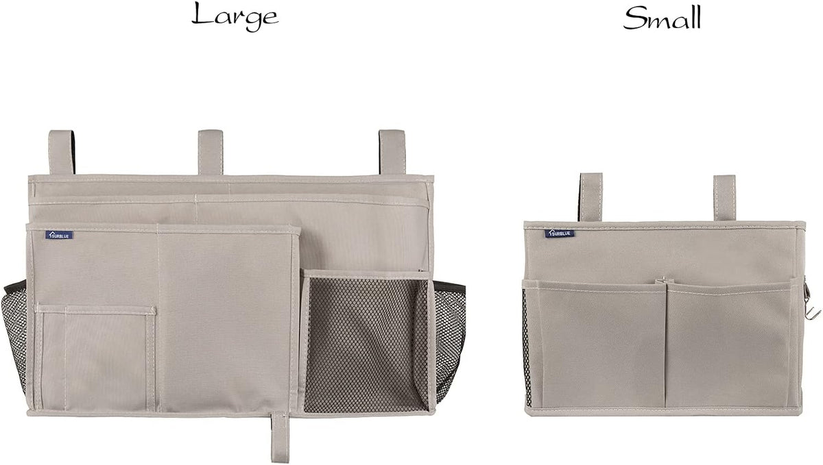 Bedside Caddy Hanging Bed Organizer Storage Bag Pocket for Bunk and Hospital Beds, College Dorm Rooms Baby Bed Rails,Camp (8 Pockets),Gray