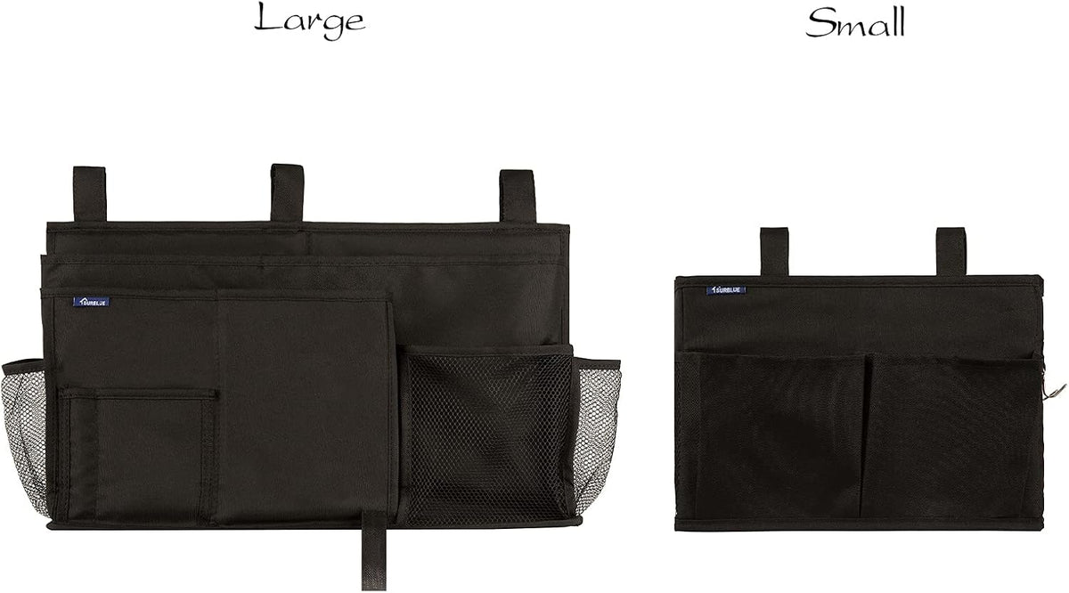 Bedside Caddy Hanging Bed Organizer Storage Bag Pocket for Bunk and Hospital Beds, College Dorm Rooms Baby Bed Rails,Camp (8 Pockets),Gray