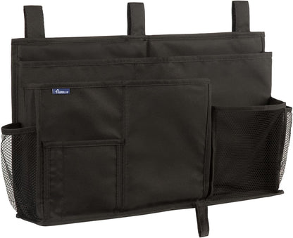 Bedside Caddy Hanging Bed Organizer Storage Bag Pocket for Bunk and Hospital Beds, College Dorm Rooms Baby Bed Rails,Camp (8 Pockets),Gray