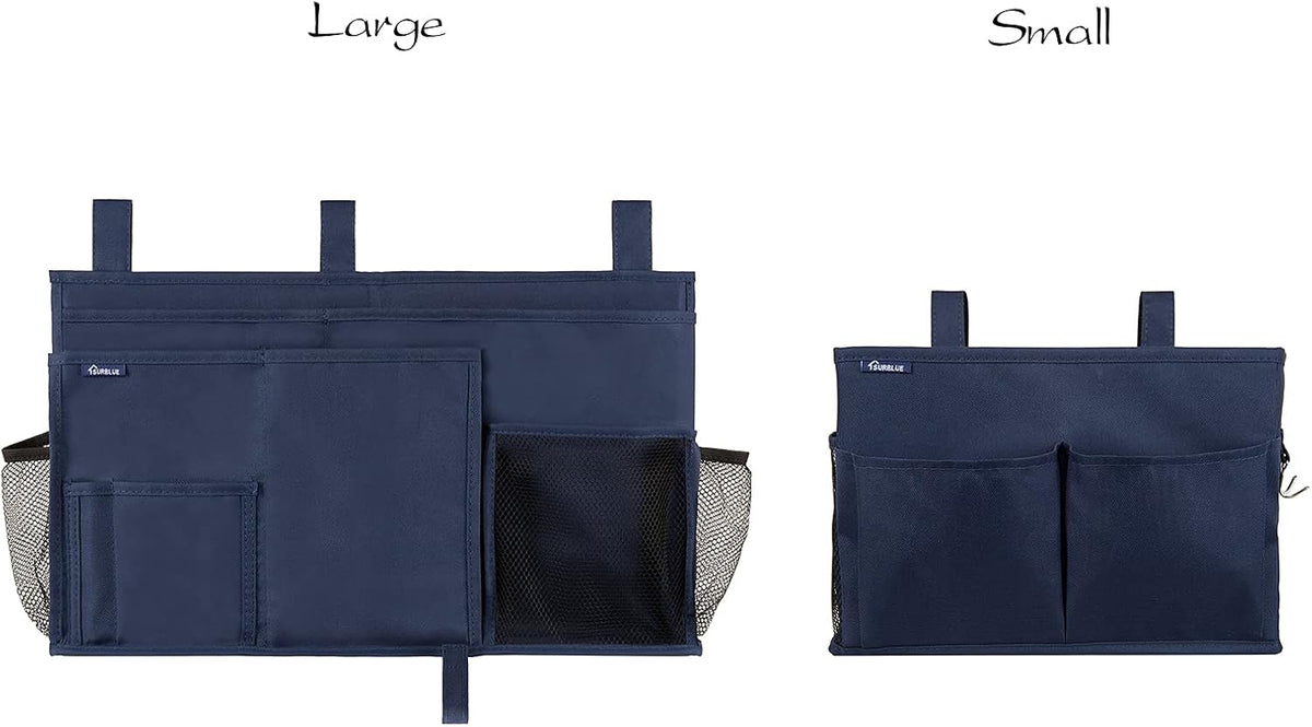 Bedside Caddy Hanging Bed Organizer Storage Bag Pocket for Bunk and Hospital Beds, College Dorm Rooms Baby Bed Rails,Camp (8 Pockets),Gray