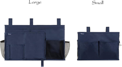 Bedside Caddy Hanging Bed Organizer Storage Bag Pocket for Bunk and Hospital Beds, College Dorm Rooms Baby Bed Rails,Camp (8 Pockets),Gray