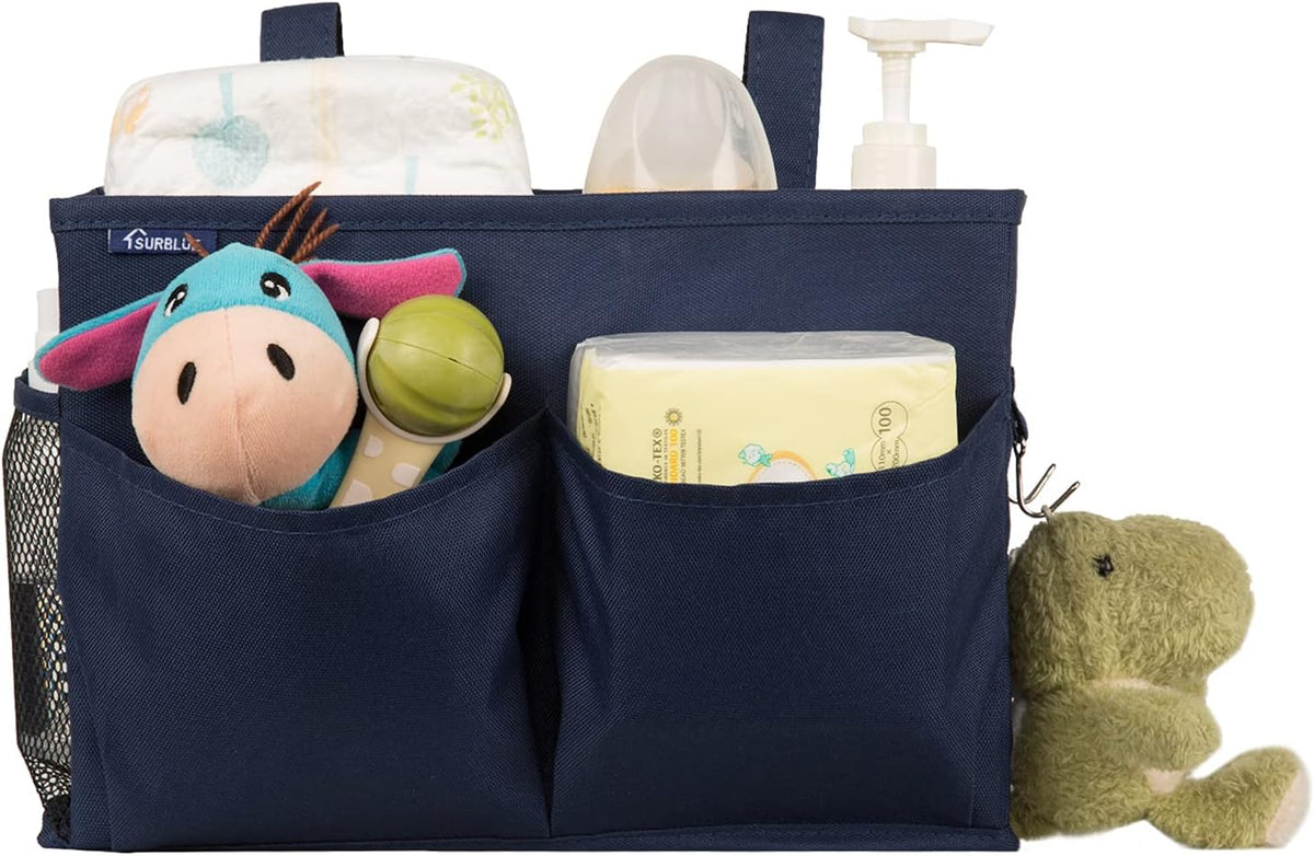 Bedside Caddy Hanging Bed Organizer Storage Bag Pocket for Bunk and Hospital Beds, College Dorm Rooms Baby Bed Rails,Camp (8 Pockets),Gray