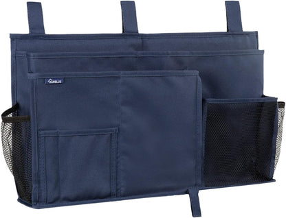 Bedside Caddy Hanging Bed Organizer Storage Bag Pocket for Bunk and Hospital Beds, College Dorm Rooms Baby Bed Rails,Camp (8 Pockets),Gray