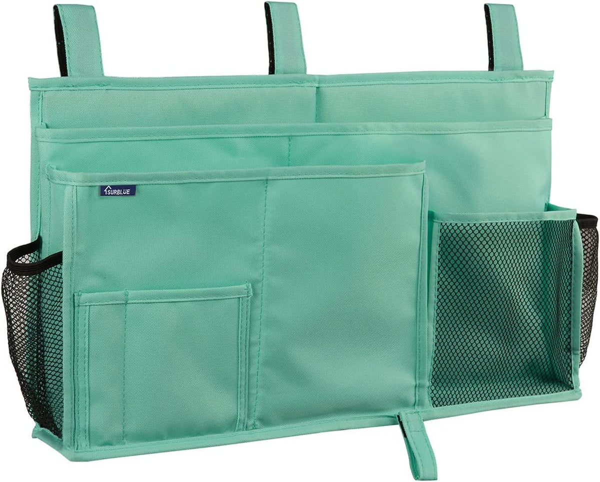 Bedside Caddy Hanging Bed Organizer Storage Bag Pocket for Bunk and Hospital Beds, College Dorm Rooms Baby Bed Rails,Camp (8 Pockets),Gray