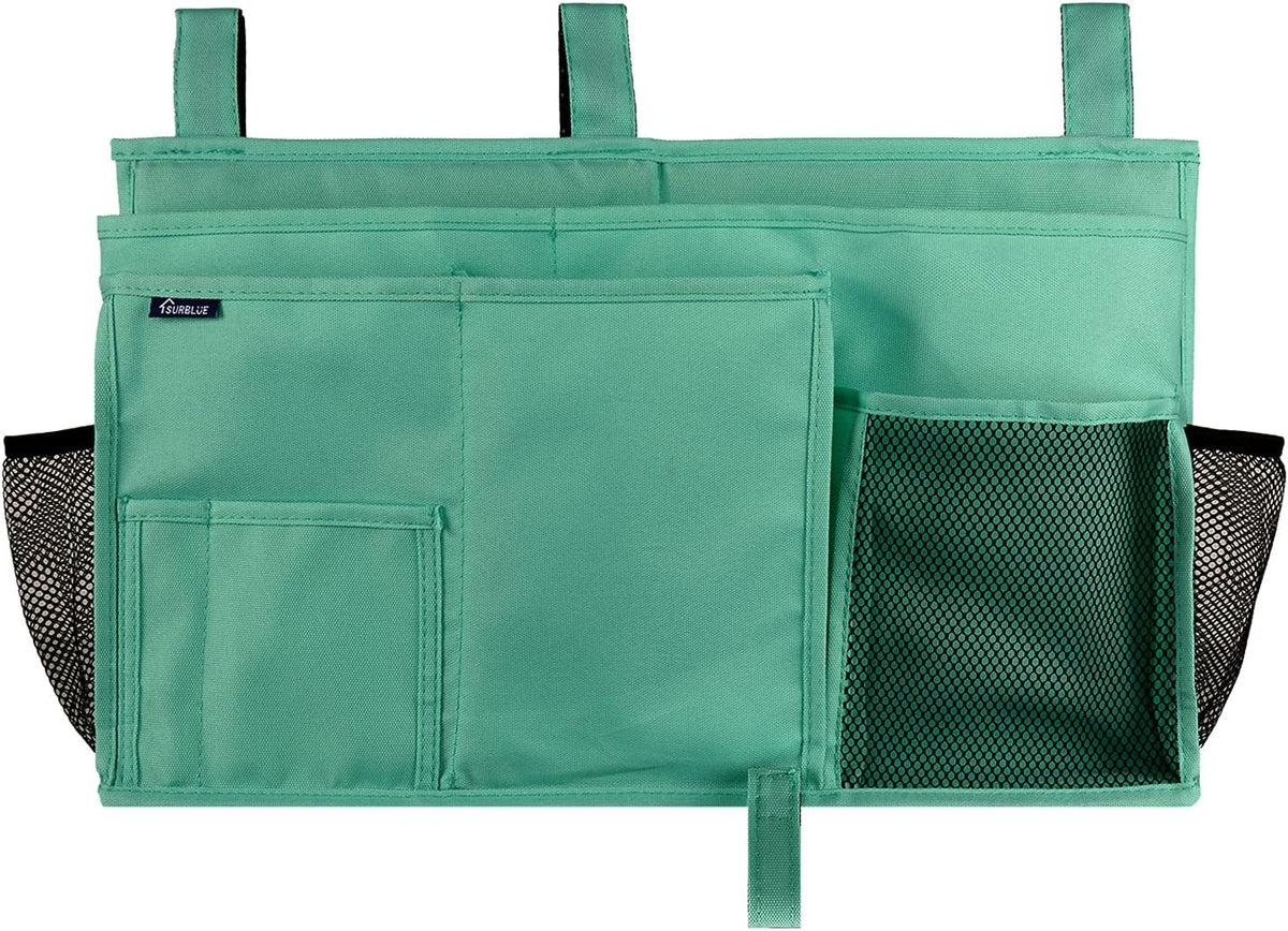 Bedside Caddy Hanging Bed Organizer Storage Bag Pocket for Bunk and Hospital Beds, College Dorm Rooms Baby Bed Rails,Camp (8 Pockets),Gray