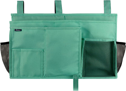 Bedside Caddy Hanging Bed Organizer Storage Bag Pocket for Bunk and Hospital Beds, College Dorm Rooms Baby Bed Rails,Camp (8 Pockets),Gray