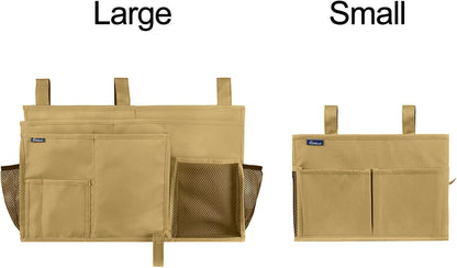 Bedside Caddy Hanging Bed Organizer Storage Bag Pocket for Bunk and Hospital Beds, College Dorm Rooms Baby Bed Rails,Camp (8 Pockets),Gray