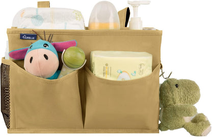 Bedside Caddy Hanging Bed Organizer Storage Bag Pocket for Bunk and Hospital Beds, College Dorm Rooms Baby Bed Rails,Camp (8 Pockets),Gray