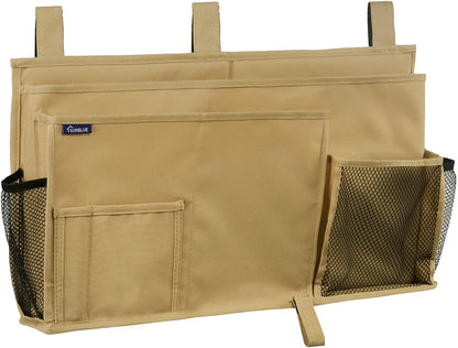 Bedside Caddy Hanging Bed Organizer Storage Bag Pocket for Bunk and Hospital Beds, College Dorm Rooms Baby Bed Rails,Camp (8 Pockets),Gray