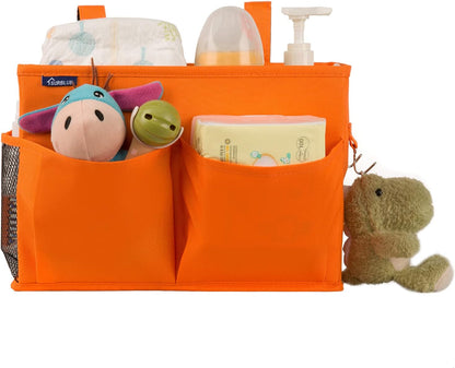 Bedside Caddy Hanging Bed Organizer Storage Bag Pocket for Bunk and Hospital Beds, College Dorm Rooms Baby Bed Rails,Camp (8 Pockets),Gray