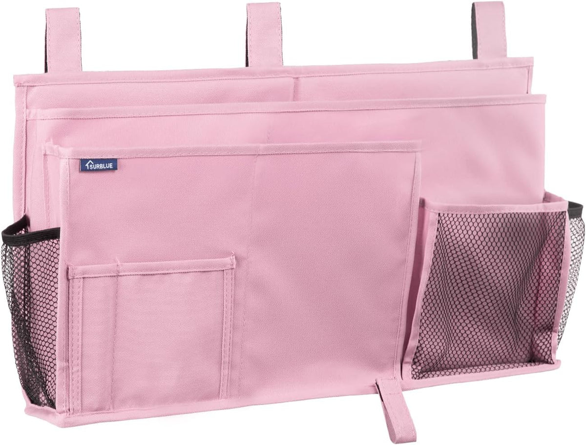Bedside Caddy Hanging Bed Organizer Storage Bag Pocket for Bunk and Hospital Beds, College Dorm Rooms Baby Bed Rails,Camp (8 Pockets),Gray