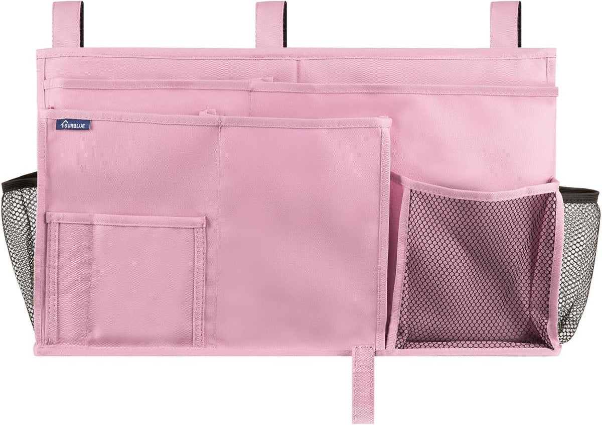 Bedside Caddy Hanging Bed Organizer Storage Bag Pocket for Bunk and Hospital Beds, College Dorm Rooms Baby Bed Rails,Camp (8 Pockets),Gray