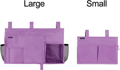 Bedside Caddy Hanging Bed Organizer Storage Bag Pocket for Bunk and Hospital Beds, College Dorm Rooms Baby Bed Rails,Camp (8 Pockets),Gray