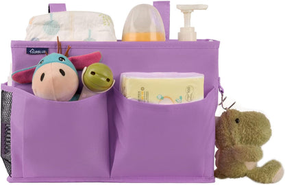 Bedside Caddy Hanging Bed Organizer Storage Bag Pocket for Bunk and Hospital Beds, College Dorm Rooms Baby Bed Rails,Camp (8 Pockets),Gray