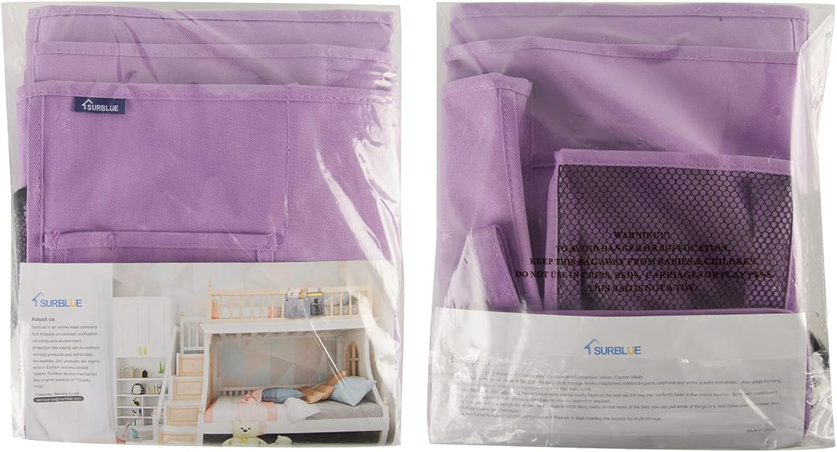 Bedside Caddy Hanging Bed Organizer Storage Bag Pocket for Bunk and Hospital Beds, College Dorm Rooms Baby Bed Rails,Camp (8 Pockets),Gray