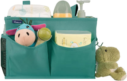 Bedside Caddy Hanging Bed Organizer Storage Bag Pocket for Bunk and Hospital Beds, College Dorm Rooms Baby Bed Rails,Camp (8 Pockets),Gray