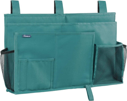 Bedside Caddy Hanging Bed Organizer Storage Bag Pocket for Bunk and Hospital Beds, College Dorm Rooms Baby Bed Rails,Camp (8 Pockets),Gray
