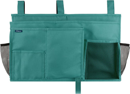 Bedside Caddy Hanging Bed Organizer Storage Bag Pocket for Bunk and Hospital Beds, College Dorm Rooms Baby Bed Rails,Camp (8 Pockets),Gray