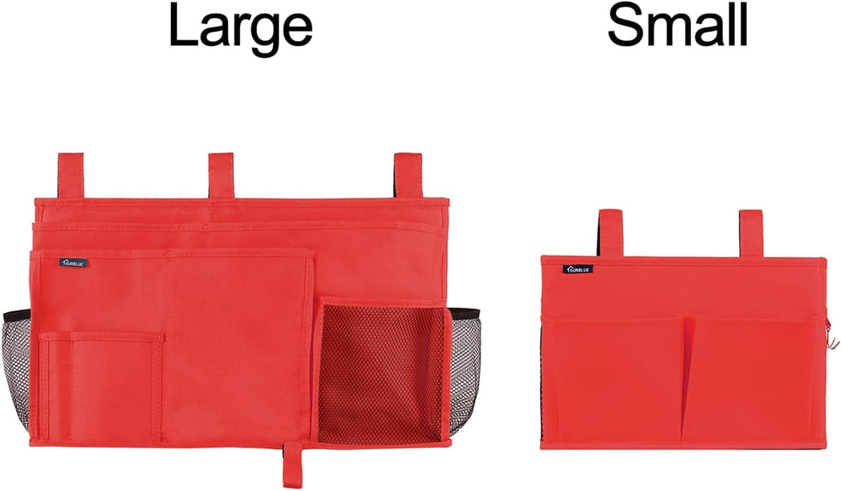 Bedside Caddy Hanging Bed Organizer Storage Bag Pocket for Bunk and Hospital Beds, College Dorm Rooms Baby Bed Rails,Camp (8 Pockets),Gray