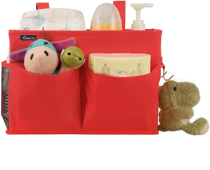 Bedside Caddy Hanging Bed Organizer Storage Bag Pocket for Bunk and Hospital Beds, College Dorm Rooms Baby Bed Rails,Camp (8 Pockets),Gray