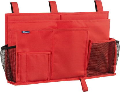 Bedside Caddy Hanging Bed Organizer Storage Bag Pocket for Bunk and Hospital Beds, College Dorm Rooms Baby Bed Rails,Camp (8 Pockets),Gray