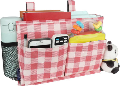 Bedside Caddy Hanging Bed Organizer Storage Bag Pocket for Bunk and Hospital Beds, College Dorm Rooms Baby Bed Rails,Camp (8 Pockets),Gray