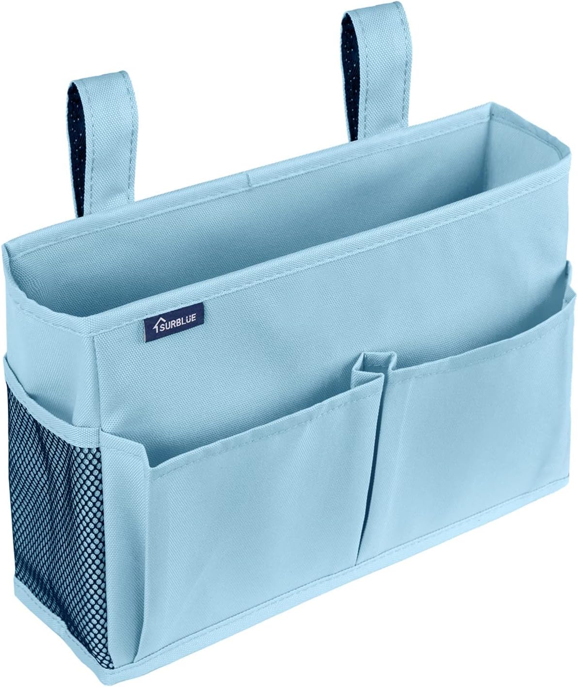 Bedside Caddy Hanging Bed Organizer Storage Bag Pocket for Bunk and Hospital Beds, College Dorm Rooms Baby Bed Rails,Camp (8 Pockets),Gray